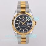 ES Factory 1-1 Replica Rolex Sky-Dweller World Timer  Black Dial Two-Tone Oyster Watch 